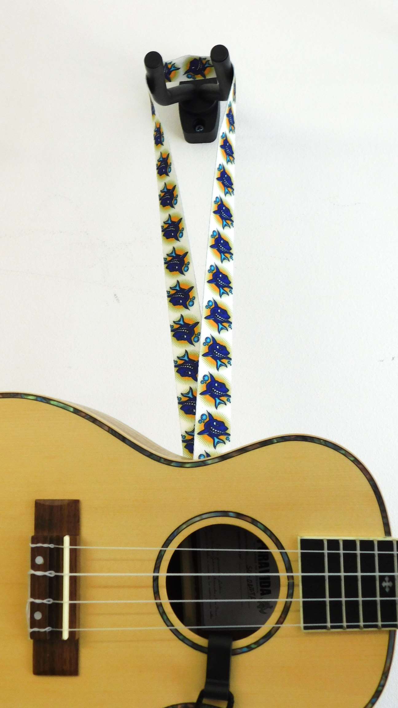 Cool shark design ukulele strap for soprano, concert or tenor ukuleles