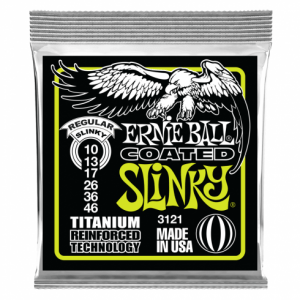 Buy Ernie Ball Titanium coated Regular Slinky electric guitar strings online or in Sheffield