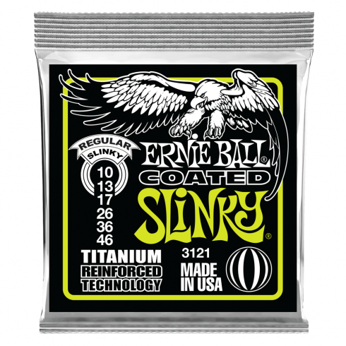 Buy Ernie Ball Titanium coated Regular Slinky electric guitar strings online or in Sheffield