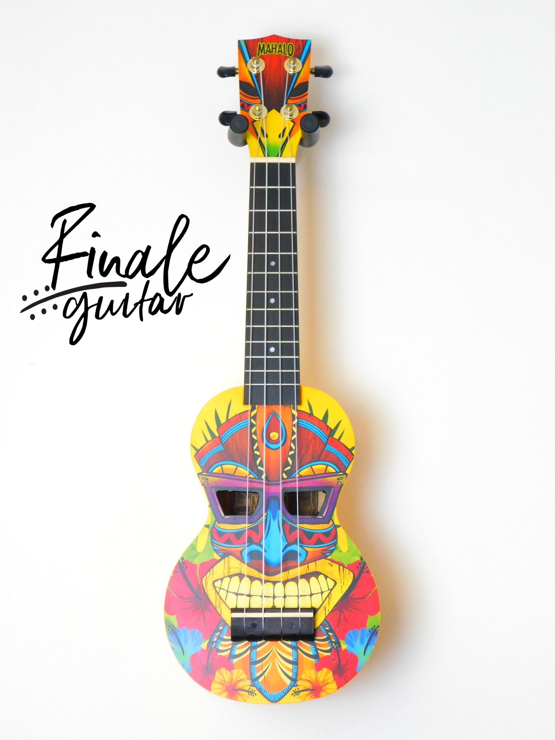 Mahalo Tiki soprano ukulele for sale in our Sheffield guitar shop, Finale Guitar