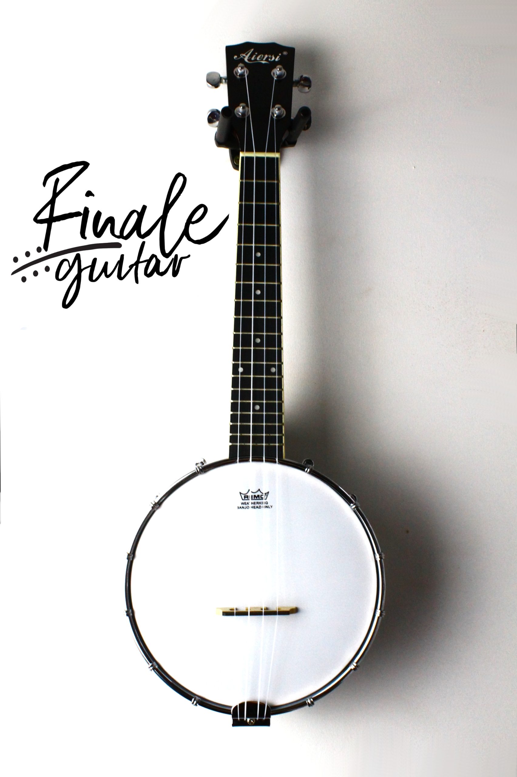 Aiersi BJ002T closed back tenor size banjoleles with 8.5" / 21.5cm resonator, Remo head for sale in our Sheffield Guitar Shop, Finale Guitar