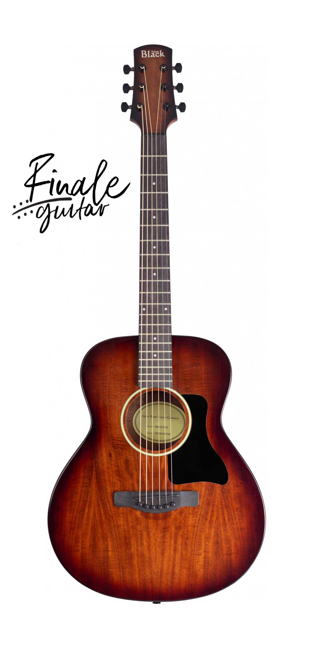 Adam Black 88O2TKE Koa electro-acoustic travel guitar for sale in our Sheffield Guitar Shop, Finale Guitar