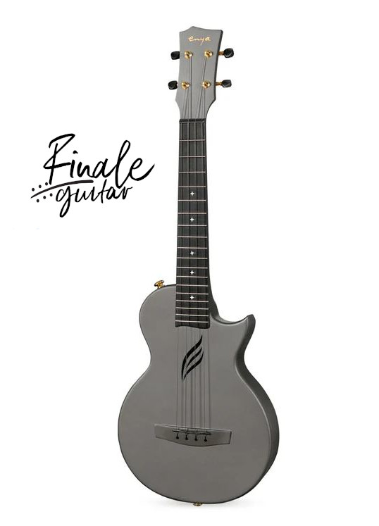 Enya Nova UE Pro Black electro-acoustic tenor ukulele with carbon case for sale in our Sheffield Guitar Shop, Finale Guitar